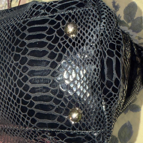 MICHAEL Michael Kors Black Snake Print Tote with Beige Straps - Picture 11 of 14